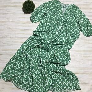 Vintage 1960s‎ 1970s Style Kelly Green Avocado Tiered Maxi Dress Women’s Small